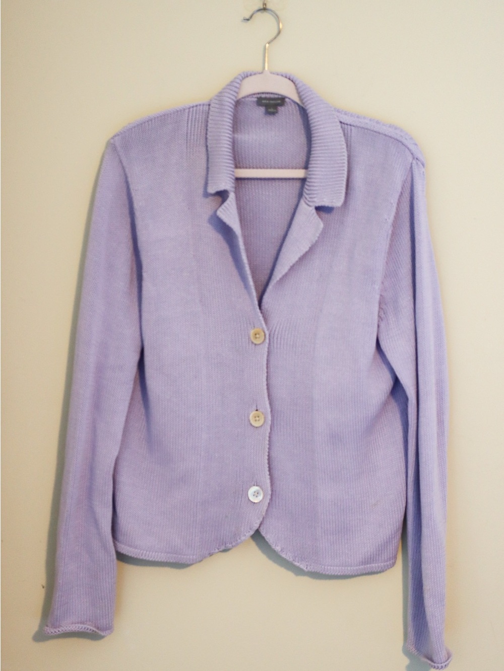 Ann Taylor Lavender Button-Front Knit Blazer